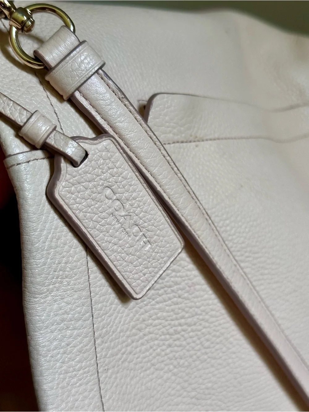 Coach Scout Pebbled Leather Hobo Bag - Pale Pink Gold Tone Workwear Tote Purse